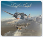 World War II Aviation Mouse Pad - Eagles High - Bf 109 and FW 190